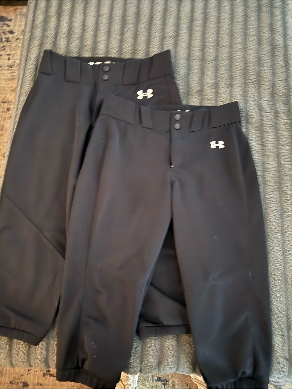 Under Armour baseball Kids Black Athletic Jogger Pants with White Logo